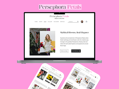 Florist Website - persephora petals figma floral website florist flower minimal ui user interface