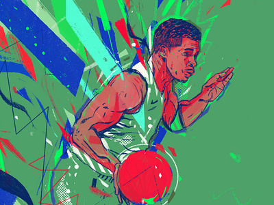 A - Edwards - Wolves basketball character illustrated illustration illustrations illustrator nba nba action nba basketball nba illustrations people portrait portrait illustration timberwolves