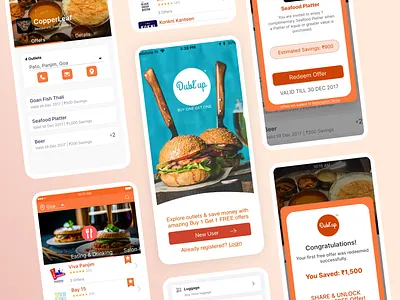 Dubl'up Lifestyle App app buy one get one food drink goa ios lifestyle logo mobile restaurant ui vibrant