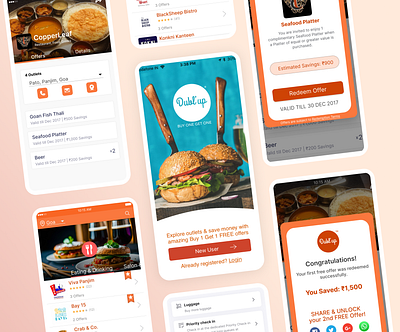 Dubl'up Lifestyle App app buy one get one food drink goa ios lifestyle logo mobile restaurant ui vibrant