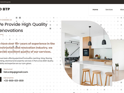 Renovation company website falkobtp landing page laravel minimal minimal page paris product page renovation rwd ui design vue3 website