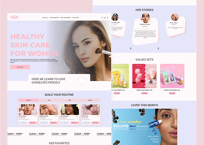 Joinherbeauty.com landing page redesign beautiful beauty face face beauty glow healthcare landing page makeup skin skin care ui web ui website women makeup