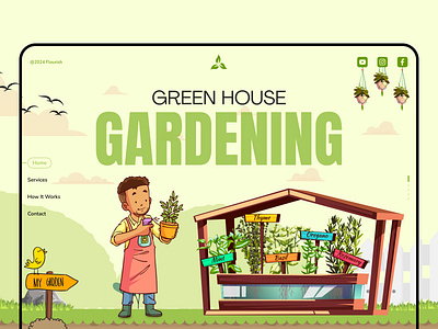 Gardening Landing Page design graphic design illustration logo typography ui vector