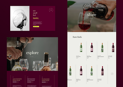 Sommelier Course + Wine Store e commerce sommelier ui web design wine