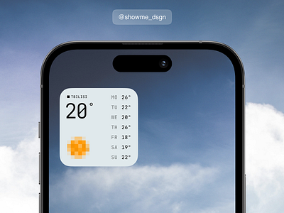 Weather widget interface ios pixelart typography ui weather widget