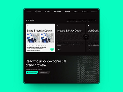 Website design for Design Agency branding ui