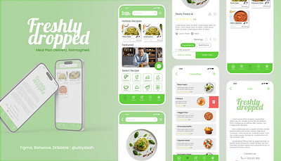 Freshly Dropped - Meal Plan Delivery App, Reimagined app branding design fakeclients food app food delivery app mobile app ui ui indonesia ux ux indonesia