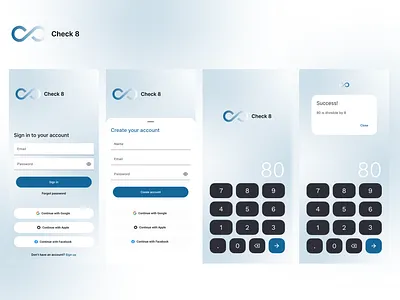 Check 8 - a single purpose calculator app app branding design ui ux