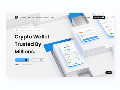 Crypto Wallet Platform - Landing Page Hero Design. 3d 3d modeling app app design art cinema4d crypto crypto app crypto wallet finance app hero hero section landingpage ui ui components uidesign ux ux design wallet website