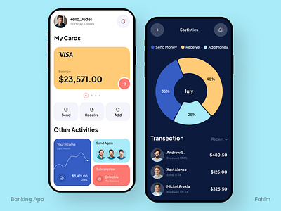 Mobile Banking App app design bank app banking app credit card debit card digital banking fahim finance app finance management finance service mobile app mobile app design mobile banking app money online banking payment wallet
