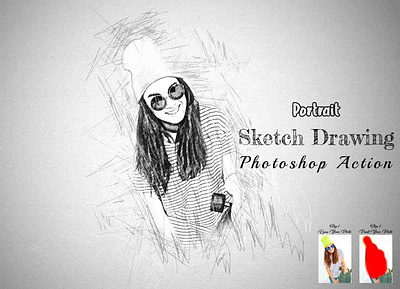Portrait Sketch Drawing Photoshop Action photoshop tutorial