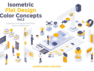 Modern isometric illustration appapplication business characters concept concepts creative design development flat icons illustrations landing modern isometric illustration page people phone ux web