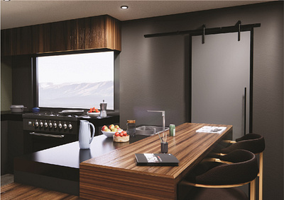 Simple kitchen interior design 3d 3d model architecture art design exterior interior kitchen portofolio