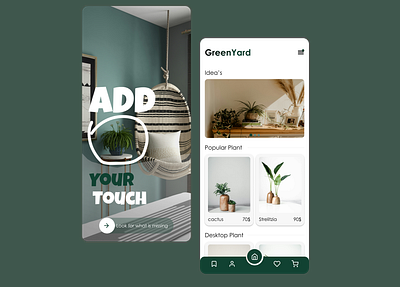 GreenYard- Buy a plant app design graphic design store ui ui design ux ux design