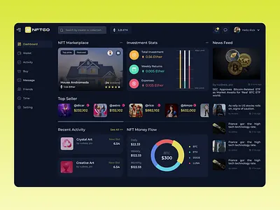 Dashboard-NFTGO dark dashboard sidemenu trending ui visual