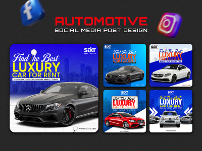 Automotive Car Web Banner Instagram Post Design ads banner car design facebook graphic design web banner