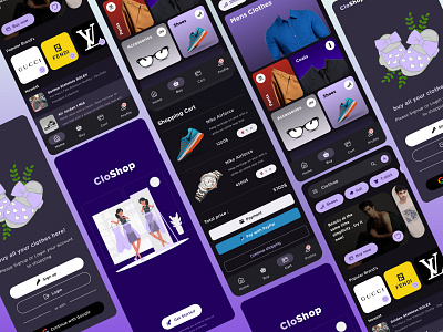 online clothes shop mobile application app design app ui figma online shop product design uiux