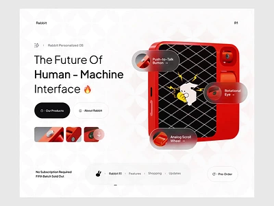 Rabbit.Tech Web Design🥕 ai animation app design minimal product design rabbit r1 rabbit tech ui ui animation ui interaction ui motion ui supply uidesign uidesigner uiux ux uxdesign