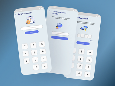 Verification and forgot password graphic design ui