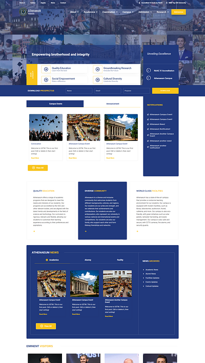 College/University Website Design (mobile) | Homepage web design website design website ui wordpress wordpress website