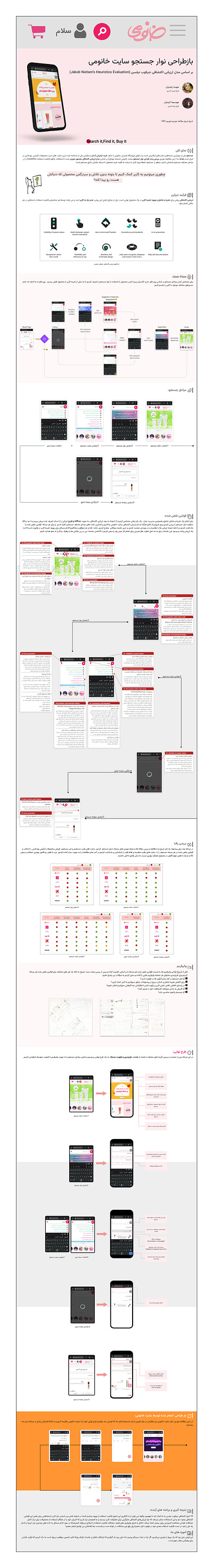 UX Case Study, Improving the Search Experience of Khanumi app heuristic evaluation redesign ui ux
