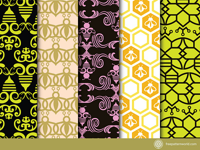 The Bee Patterns bee pattern branding design discover graphic design pattern pattern design print vector