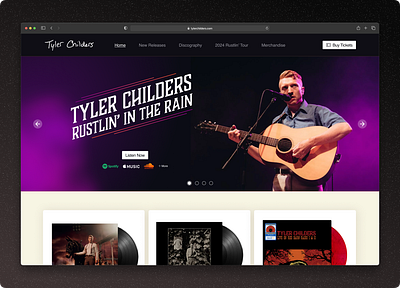 DailyUI 003 - Tyler Childers Website Homepage dailyui design music spotify tylerchilders ui ux
