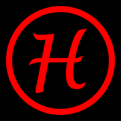 H-logo 2d black black and red dark h illustrator logo red