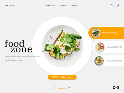 food zone design interface landing page ui