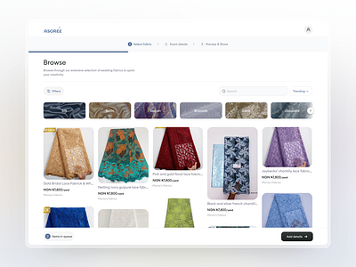 Product Gallery - Aṣọrèé e commerce saas virtual shop web app