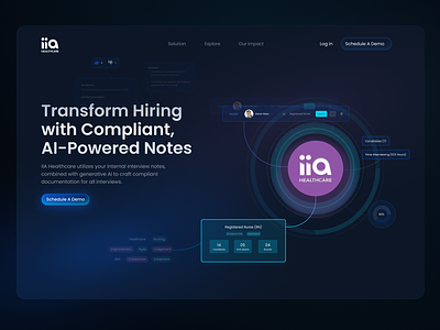 Hiring with AI landing page, Hiring Automation ai ai design automation freelance freelance designer freelancer healthcare hiring home page hubspot desing illustration landing page landing page design networking design ui ux web designer web developer web page webflow website design