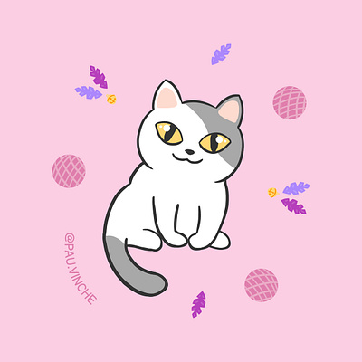 Bertie art cat digital illustration