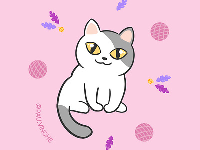 Bertie art cat digital illustration