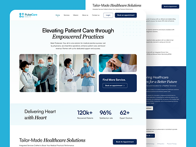 PulseCare Health Homepage Re-Design adobe xd branding business dashboard figma footer header illustration landing page landingpage mobile app photoshop re design saas ui ui ux design ux webdesign