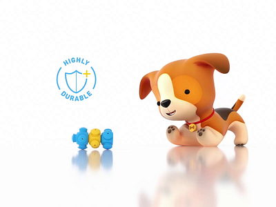 Lego for dogs 3d amazon animation cinema 4d cute dog fun lego pet play product product video promo puppy rubber toy toys treat video