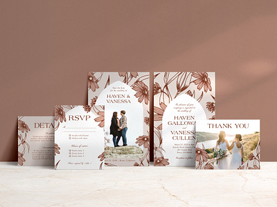 Wedding / Fall Florals graphic design invitation design wedding