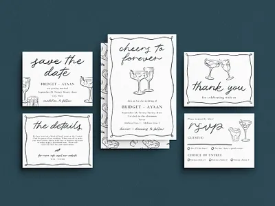 Wedding / Vintage Cocktails graphic design invitation design wedding