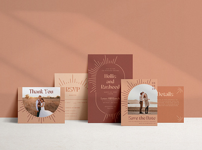 Wedding / Retro Boho graphic design invitation design wedding