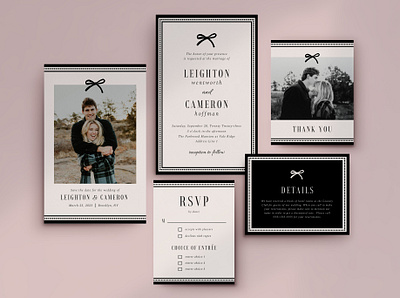 Wedding / Bow Inspired graphic design invitation design wedding