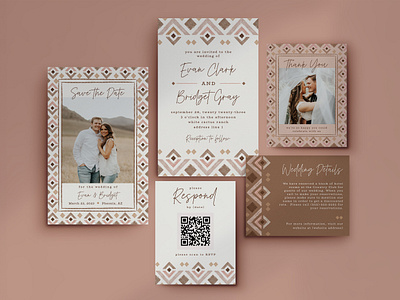 Wedding / Neutral Western graphic design invitation design wedding