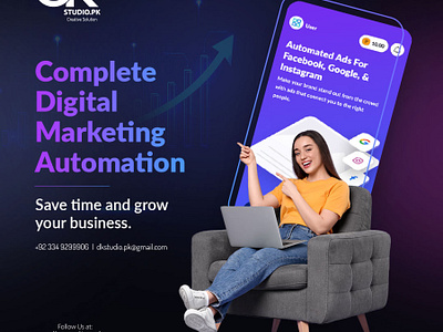 Complete Digital Marketing Automation. app branding design graphic design illustration logo typography ui ux vector