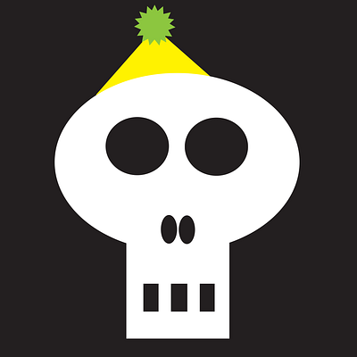 party time chriscreates chrismogren design drawing hat illustration party party hat skeleton skull