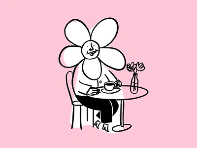 Stop & smell the flowers 🌸 design doodle flowers funny illo illustration lol person sketch weird