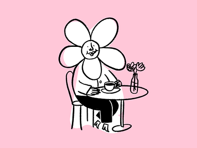 Stop & smell the flowers 🌸 design doodle flowers funny illo illustration lol person sketch weird