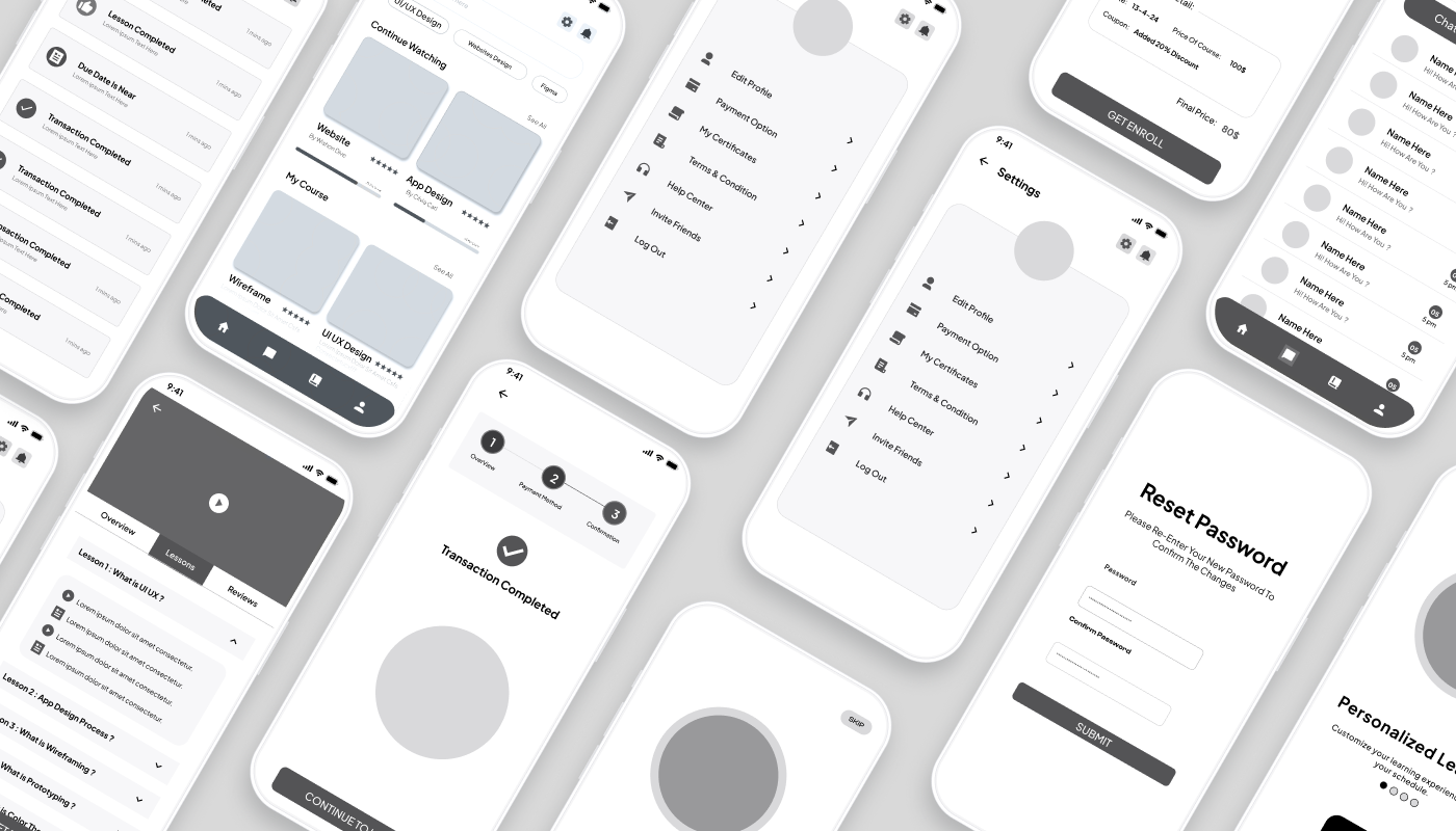 Example of Mobile App Wireframe Design In Figma