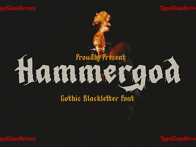 Hammergod Blackletter 80s font 90s font blackletter blackmetal book cover branding font celtic font classic deathmetal display font fashion font gothic halloween headline logotype typography victoria font vintage webfont