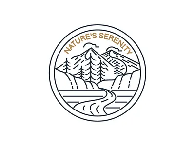 Aesthetic Monoline Landscape View badge emblem logo minimal minimalist monogram monoline nature vintage