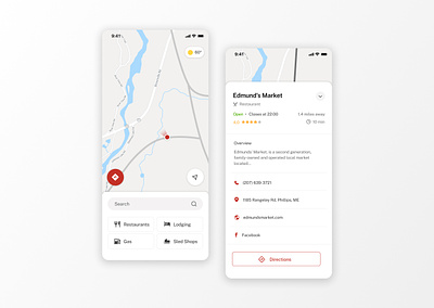 Snowmobile Navigation App app design navigation ui