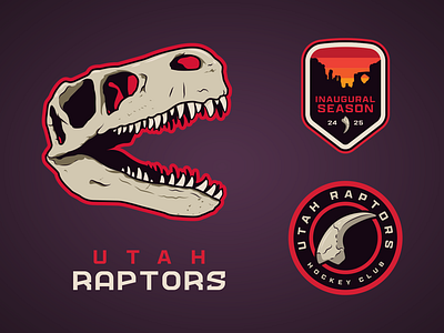 Utah Raptors - Jersey & Branding Concept (NHL Expansion 2024-25) branding dinosaur free throw graphic design hockey hockey jersey logo utah vector