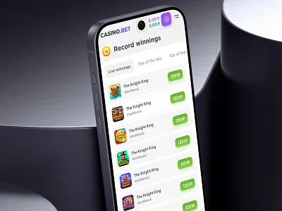 Casino: Record Winnings betting casino casino app casino games crypto game design casino gambling game ui igaming igaming platform interface casino live casino mobile gambling online betting record winnings slot slots design table games web casino games web3 games